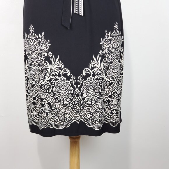 Motherhood maternity Black Off White Short Sleeve Tie Back Maternity Dress XL - Picture 8 of 10